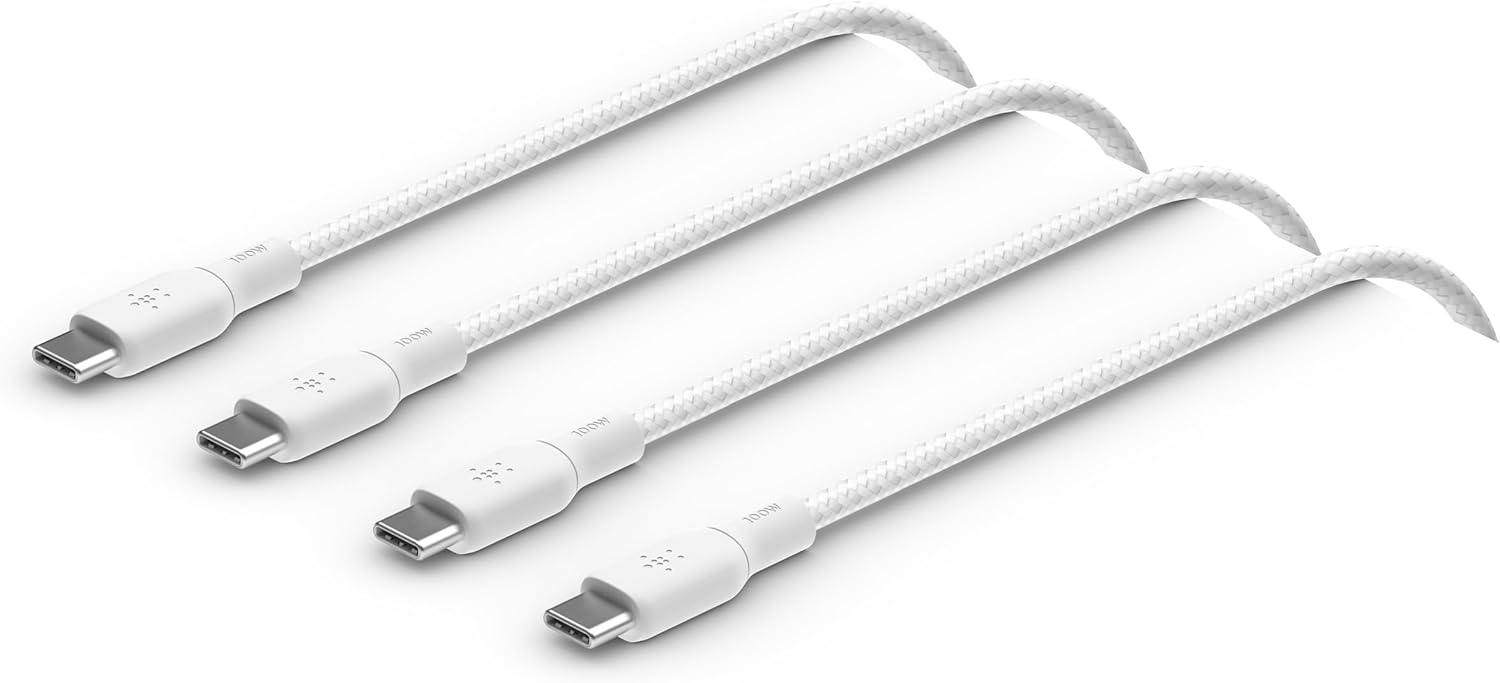 Belkin BoostCharge Braided USB-C to USB-C Power Cable (2M, 6.6ft) Belkin BoostCharge Braided USB-C to USB-C Power Cable (2M, 6.6ft)